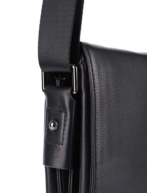 Мужская сумка мессенджер кожаная черная - фото 5 - Miraton