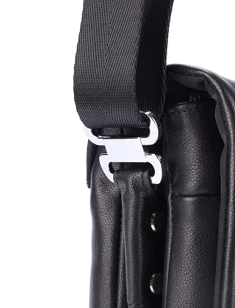 Мужская сумка мессенджер кожаная черная - фото 5 - Miraton