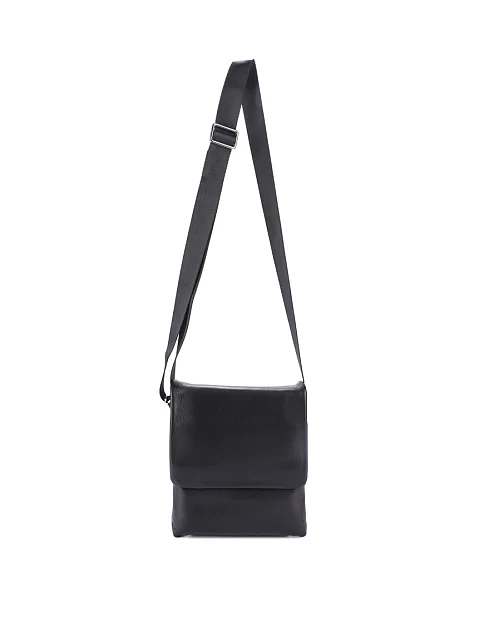 Мужская сумка мессенджер кожаная черная - фото 6 - Miraton