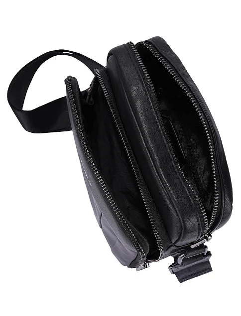 Чоловіча сумка через плече шкіряна чорна - фото 5 - Miraton