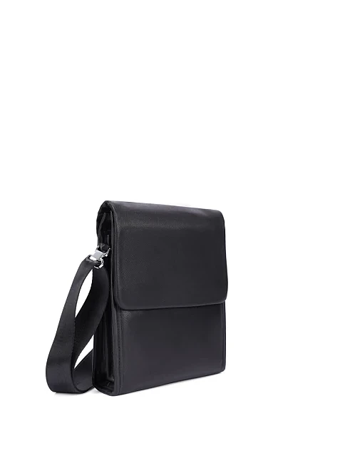 Мужская сумка мессенджер кожаная черная - фото 2 - Miraton