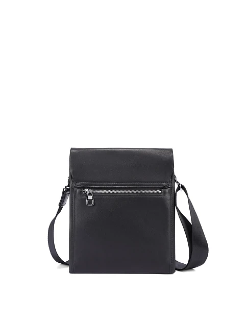 Мужская сумка мессенджер кожаная черная - фото 3 - Miraton