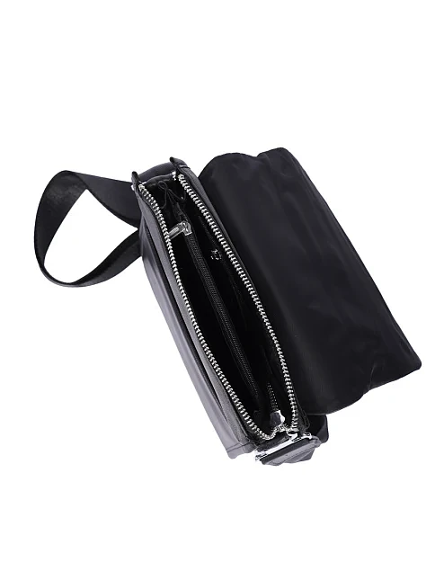 Мужская сумка мессенджер кожаная черная - фото 5 - Miraton