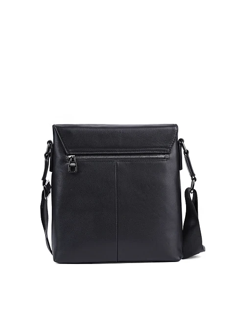 Мужская сумка мессенджер кожаная черная - фото 3 - Miraton