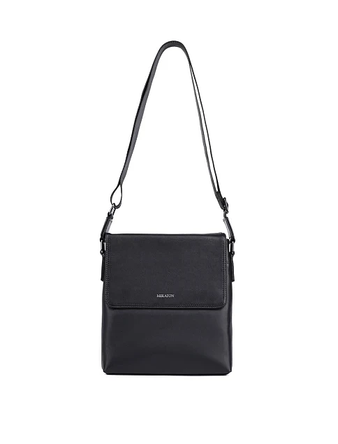 Мужская сумка мессенджер кожаная черная - фото 5 - Miraton