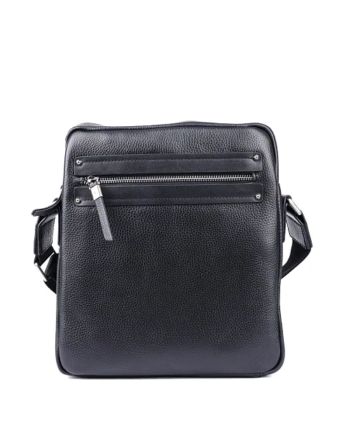 Мужская сумка через плечо кожаная черная - фото 1 - Miraton