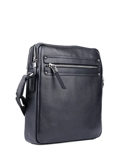 Мужская сумка через плечо кожаная черная - фото 2 - Miraton