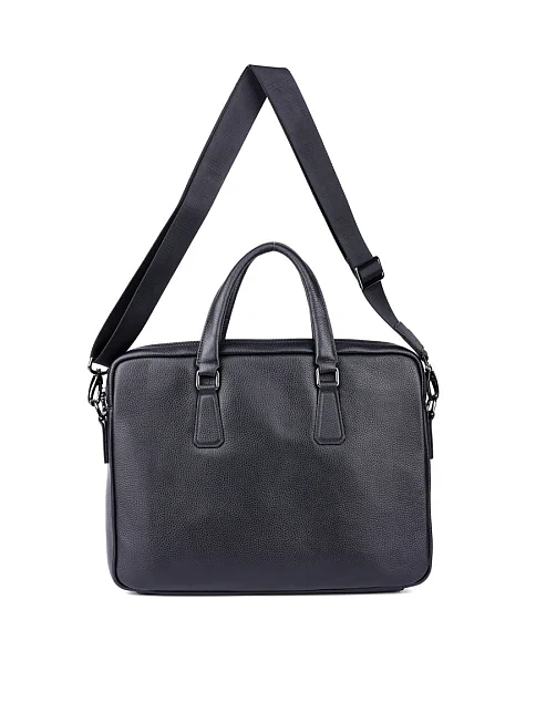 Чоловічий портфель шкіряний чорний - фото 4 - Miraton