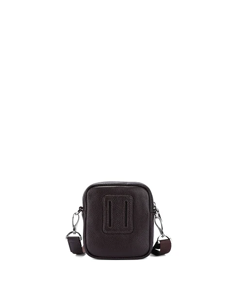 Мужская сумка кросс-боди кожаная коричневая - фото 3 - Miraton