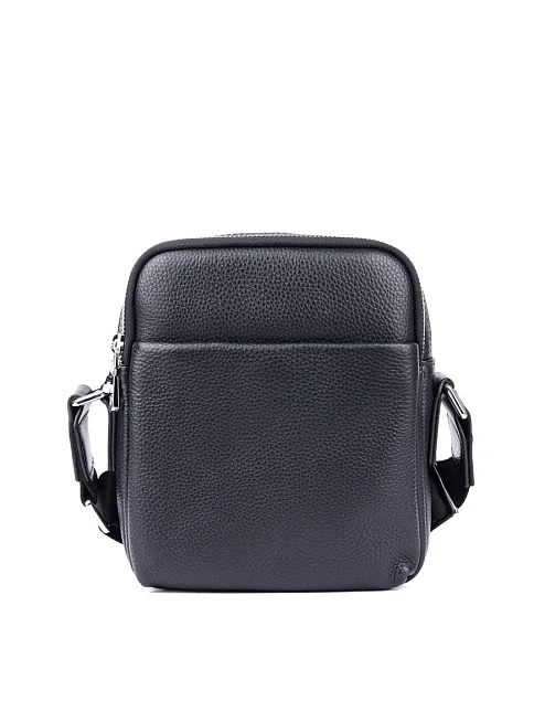 Мужская сумка через плечо кожаная черная - фото 1 - Miraton