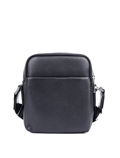 Мужская сумка через плечо кожаная черная - фото 3 - Miraton