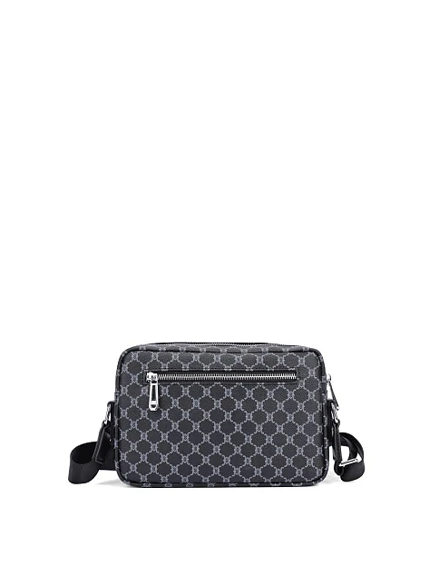 Мужская сумка через плечо из экокожи черная - фото 3 - Miraton