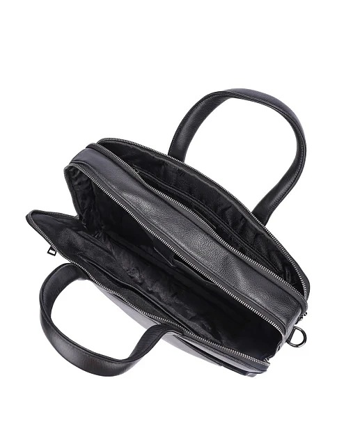 Чоловічий портфель шкіряний чорний - фото 5 - Miraton