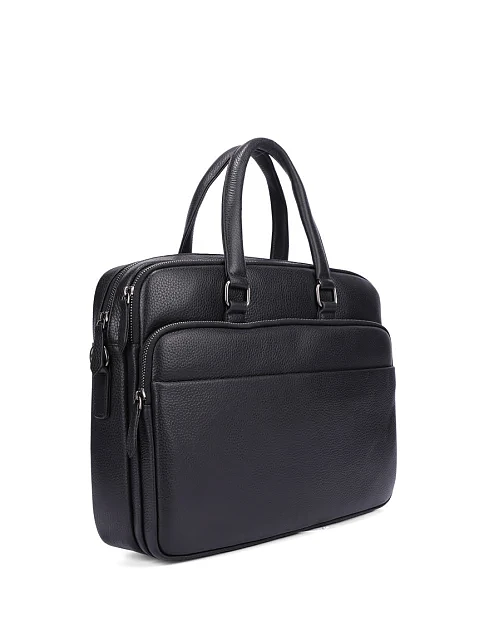 Чоловічий портфель шкіряний чорний - фото 2 - Miraton