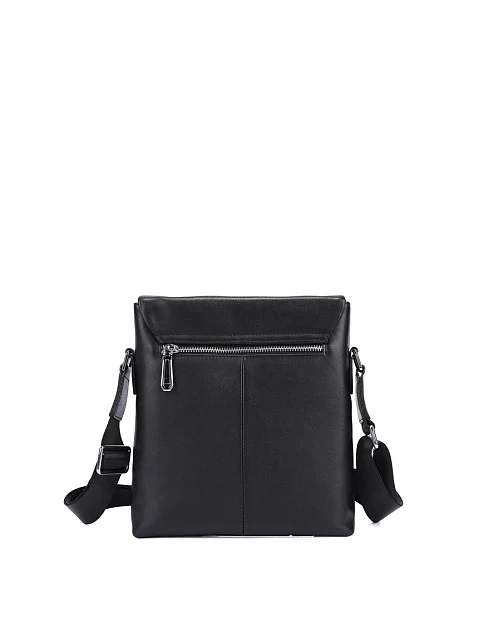 Мужская сумка мессенджер кожаная черная - фото 3 - Miraton