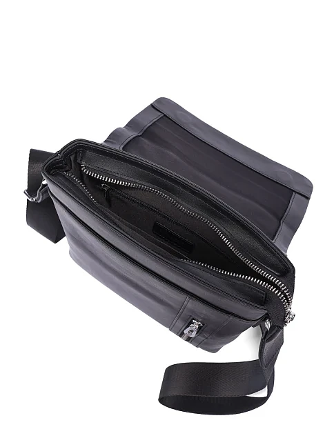 Мужская сумка мессенджер кожаная черная - фото 5 - Miraton