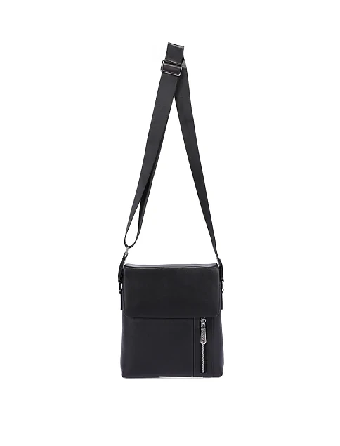 Мужская сумка мессенджер кожаная черная - фото 6 - Miraton