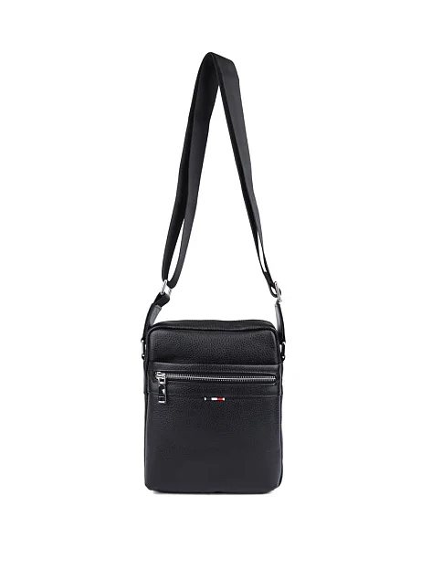 Мужская сумка мессенджер кожаная черная - фото 1 - Miraton