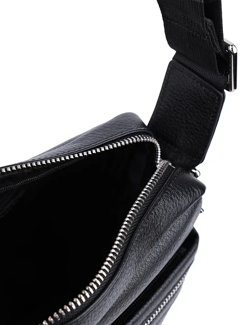 Мужская сумка мессенджер кожаная черная - фото 5 - Miraton