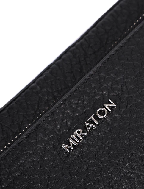 Мужской мессенджер кожаный черный - фото 4 - Miraton