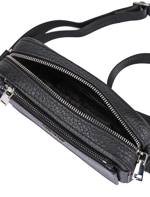 Мужской мессенджер кожаный черный - фото 5 - Miraton