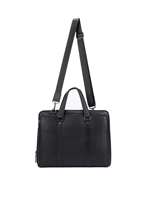 Чоловічий портфель шкіряний чорний - фото 4 - Miraton