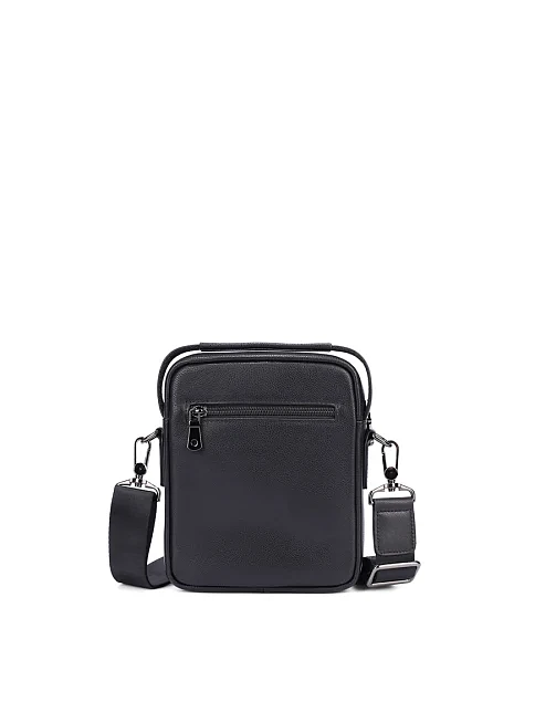 Мужская сумка кросс-боди кожаная черная - фото 3 - Miraton