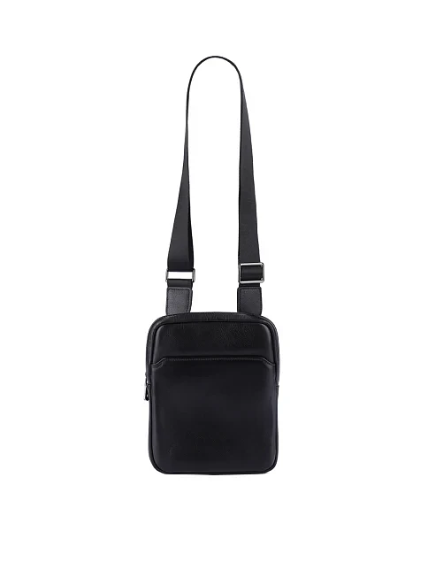 Мужская сумка кросс-боди кожаная черная - фото 6 - Miraton