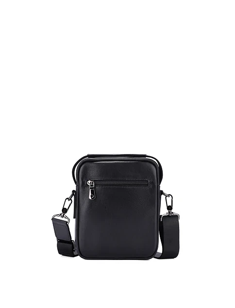 Мужская сумка кросс-боди кожаная черная - фото 3 - Miraton