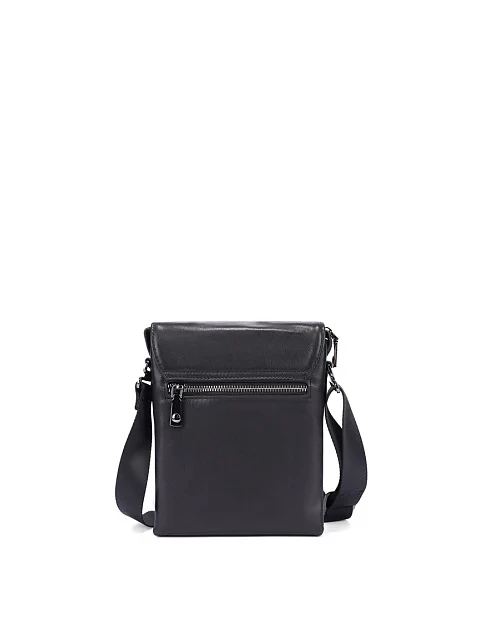 Чоловіча сумка месенджер шкіряна чорна - фото 3 - Miraton