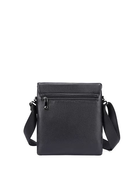 Мужская сумка мессенджер кожаная черная - фото 3 - Miraton