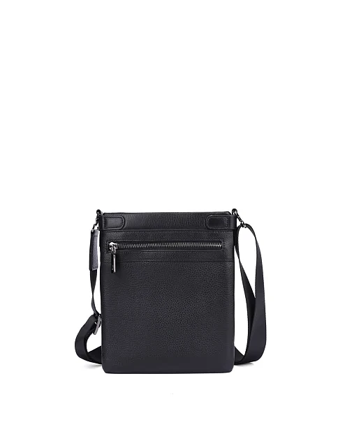 Мужская сумка мессенджер кожаная черная - фото 3 - Miraton