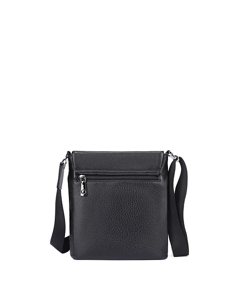 Мужская сумка мессенджер кожаная черная - фото 3 - Miraton