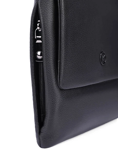 Мужская сумка мессенджер кожаная черная - фото 4 - Miraton