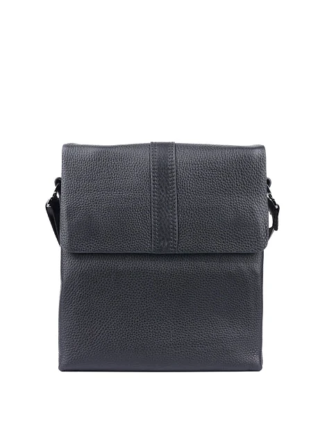 Мужская сумка мессенджер кожаная черная - фото 1 - Miraton