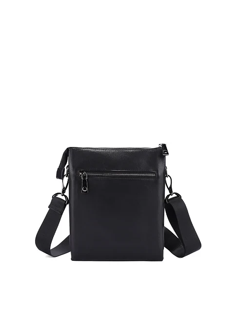 Мужская сумка мессенджер кожаная черная - фото 3 - Miraton