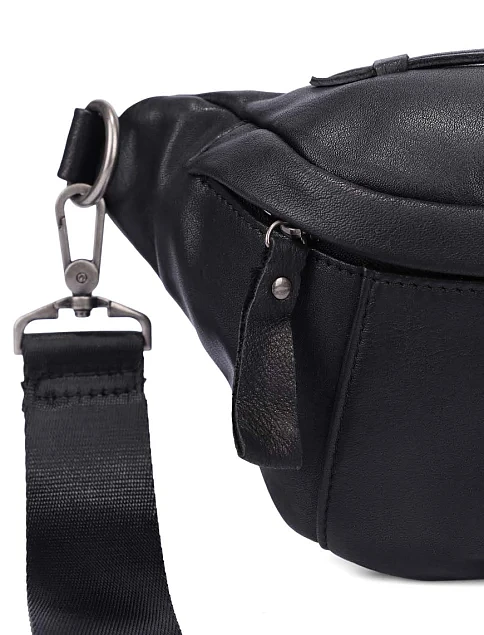 Мужская сумка кожаная черная - фото 4 - Miraton