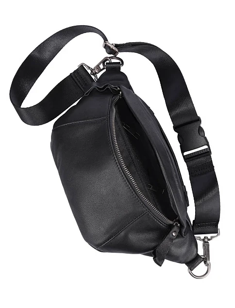 Мужская сумка кожаная черная - фото 5 - Miraton