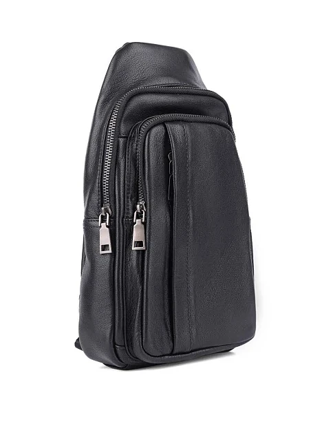 Мужская сумка кожаная черная - фото 2 - Miraton