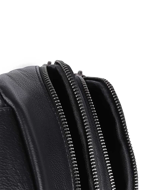 Мужская сумка кожаная черная - фото 5 - Miraton
