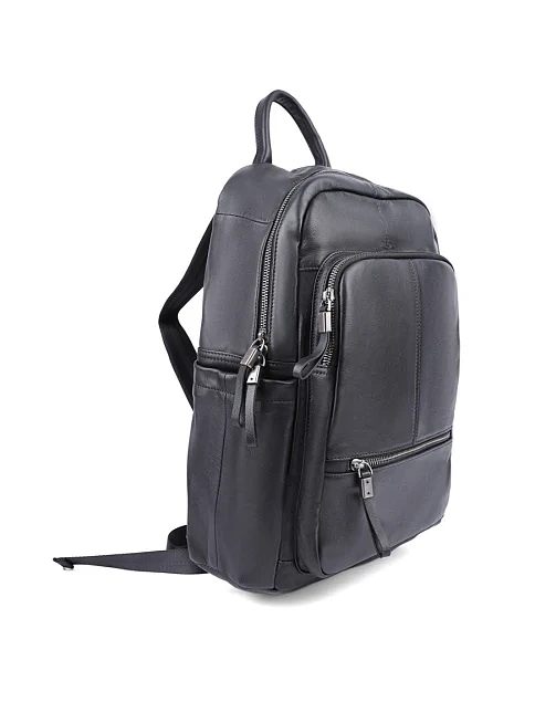 Чоловічий рюкзак шкіряний чорний - фото 2 - Miraton