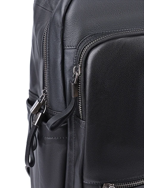 Чоловічий рюкзак шкіряний чорний - фото 4 - Miraton