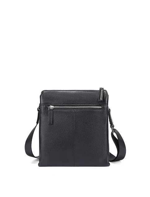 Мужская сумка через плечо кожаная черная - фото 3 - Miraton