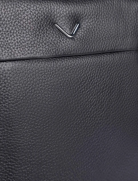 Мужская сумка через плечо кожаная черная - фото 4 - Miraton