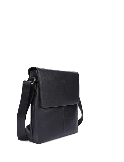 Мужская сумка мессенджер кожаная черная - фото 2 - Miraton