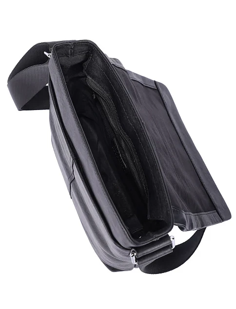 Мужская сумка мессенджер кожаная черная - фото 5 - Miraton