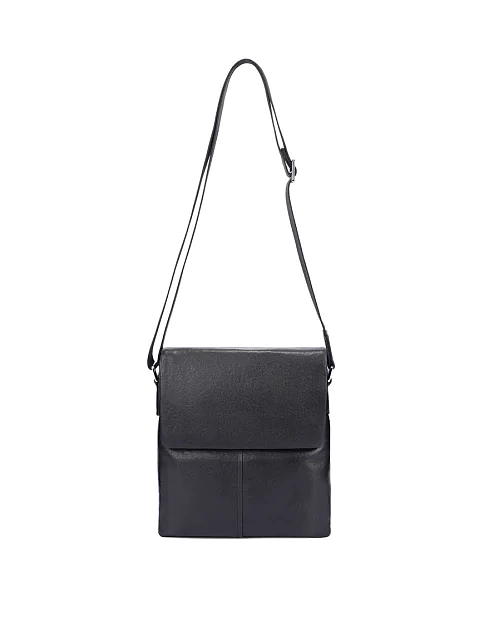 Мужская сумка мессенджер кожаная черная - фото 6 - Miraton