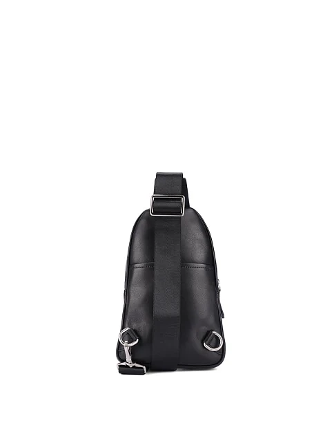 Мужская сумка кожаная черная - фото 3 - Miraton