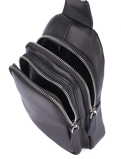 Мужская сумка кожаная черная - фото 5 - Miraton