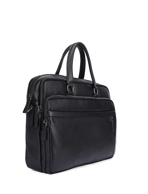 Чоловічий портфель шкіряний чорний - фото 2 - Miraton